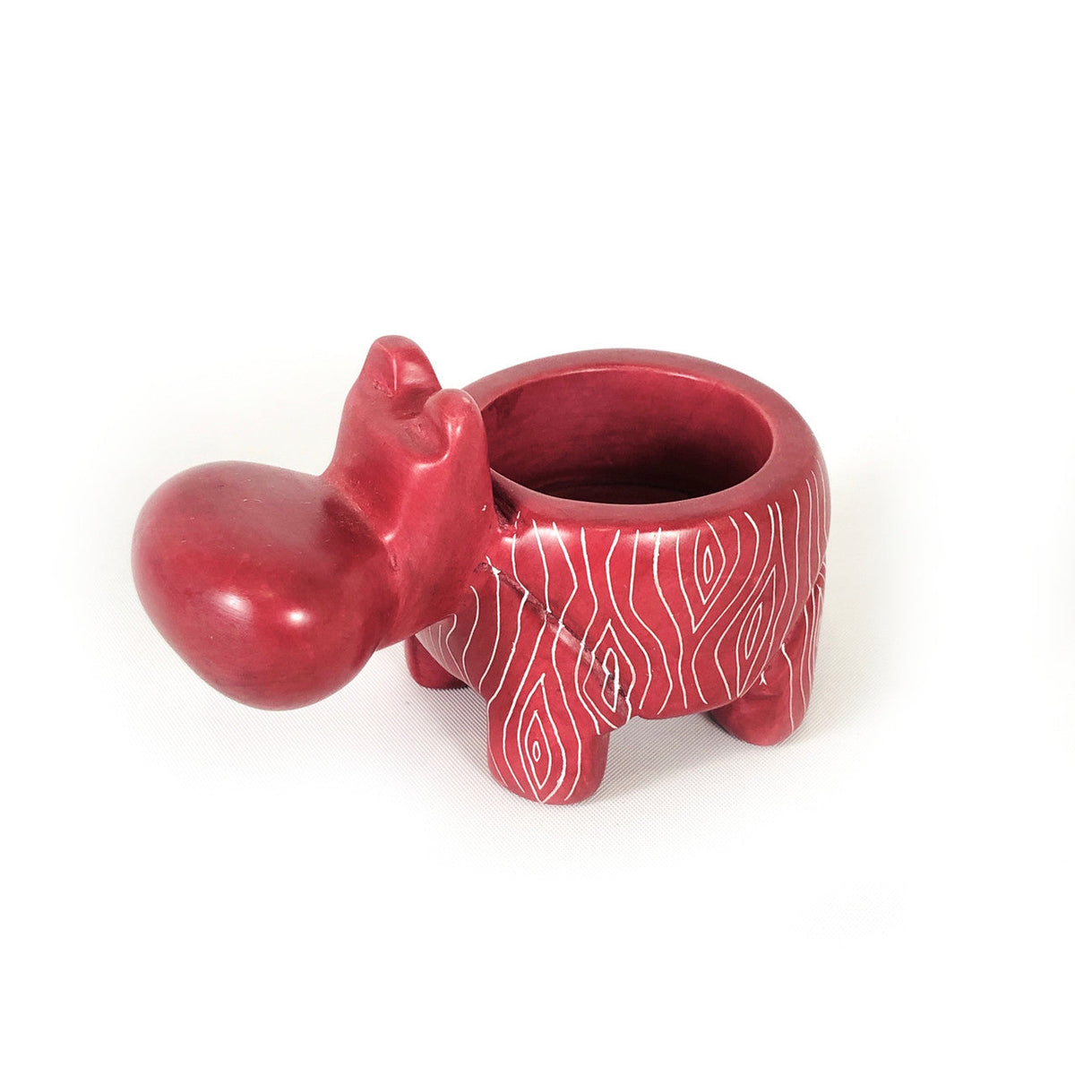 Rosé Hippo Tealight Holder- Soapstone by Mbare Ltd - main product image for Resin Society