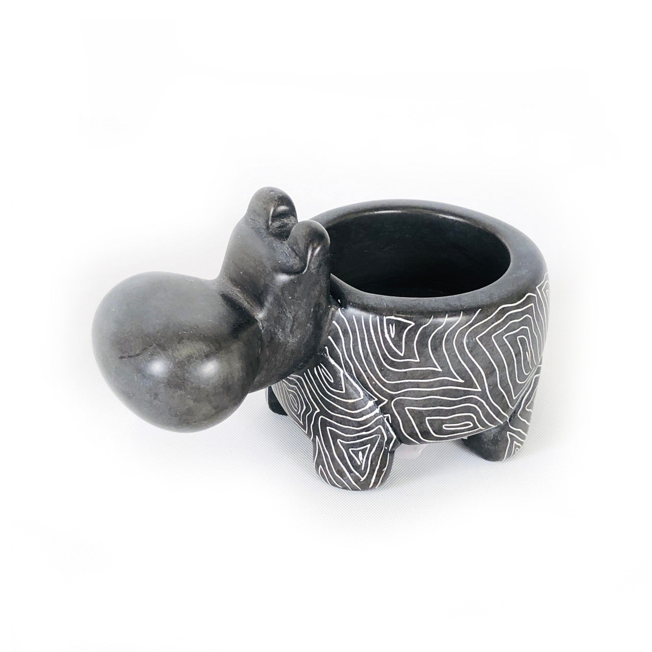 Gray Hippo Tealight Holder- Soapstone by Mbare Ltd - main product image for Resin Society