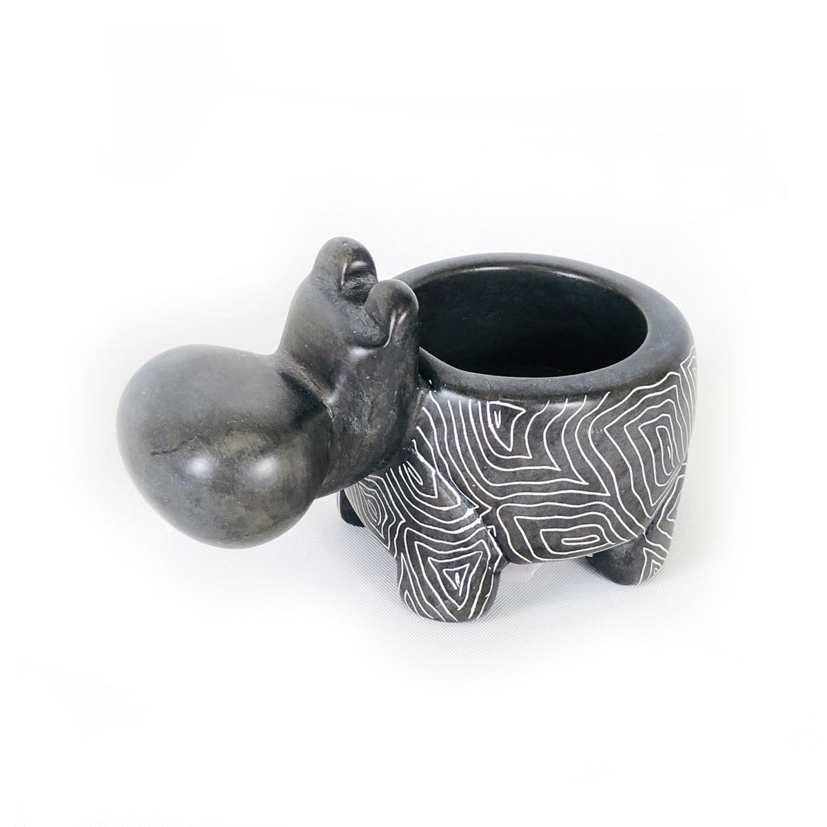 Gray Hippo Tealight Holder- Soapstone by Mbare Ltd - main product image for Resin Society