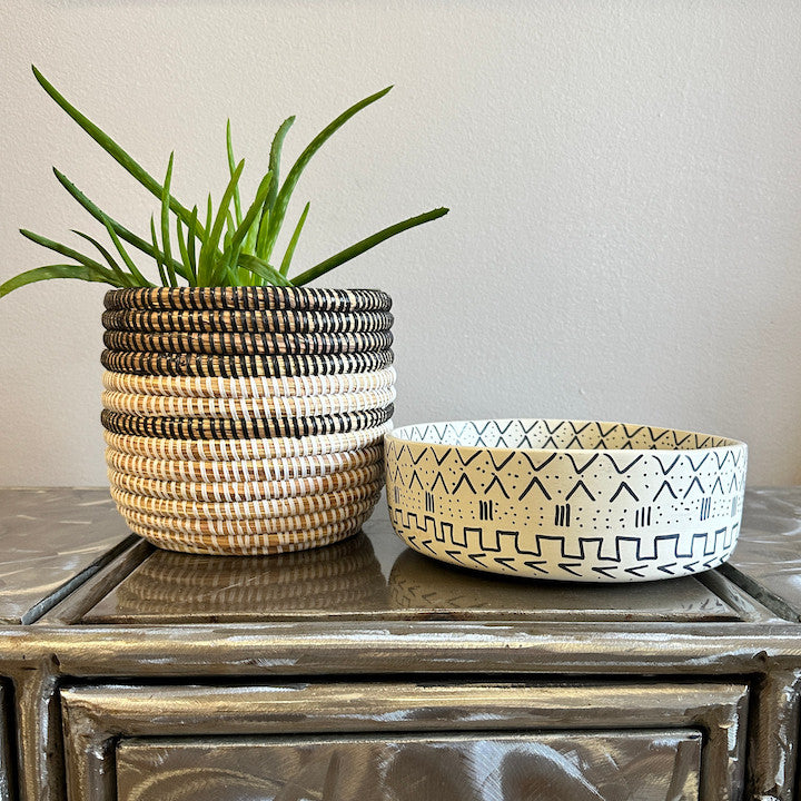 Mud Cloth Natural Soapstone Bowl - 8" by Mbare Ltd - product image 3 for Resin Society