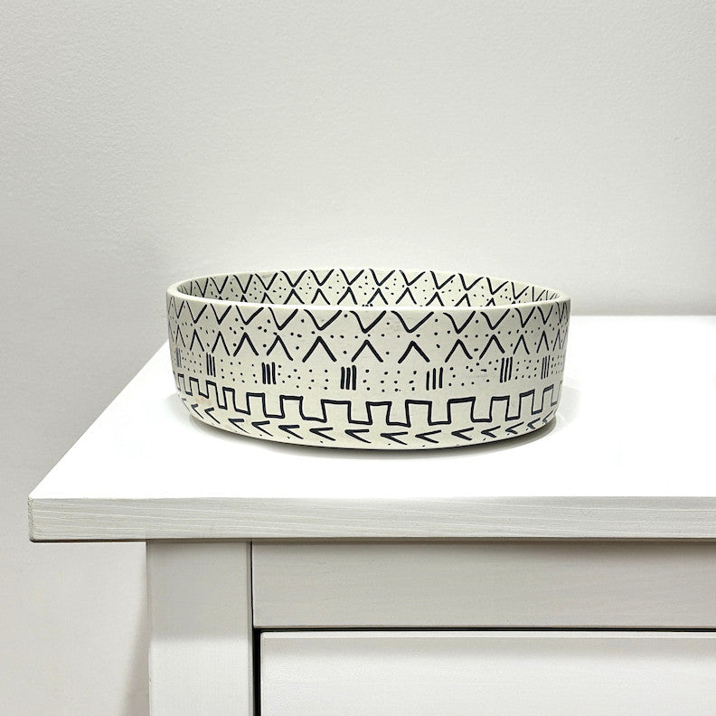 Mud Cloth Natural Soapstone Bowl - 8" by Mbare Ltd - main product image for Resin Society