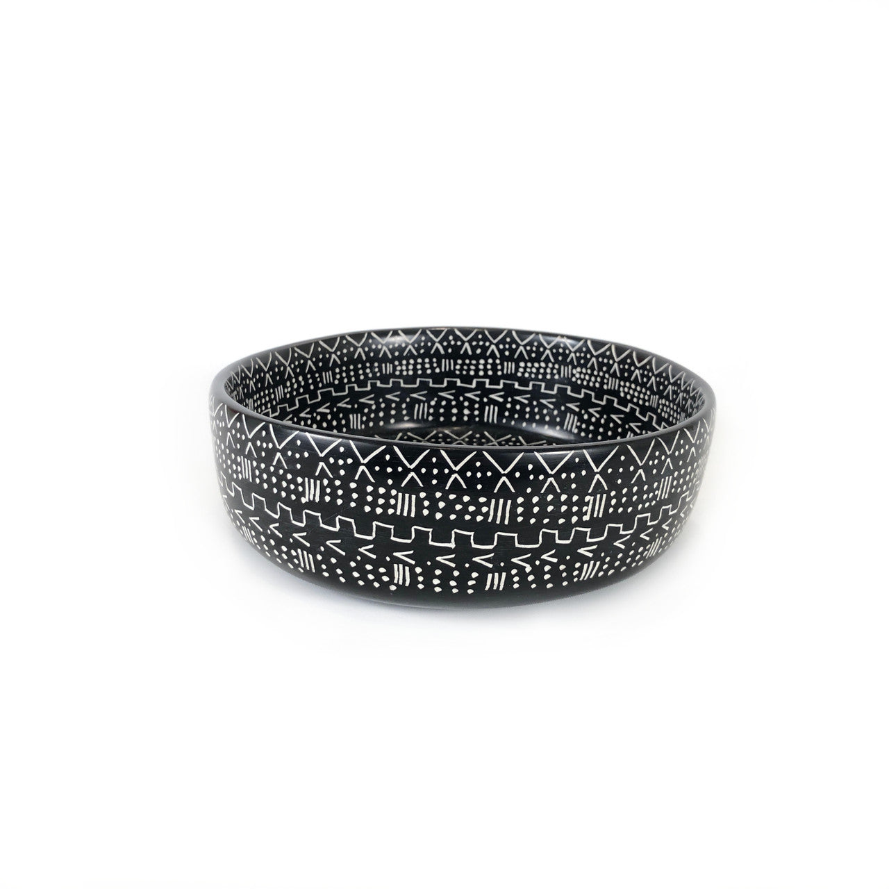 Mud Cloth Black Bowl - 8" by Mbare Ltd - product image 2 for Resin Society