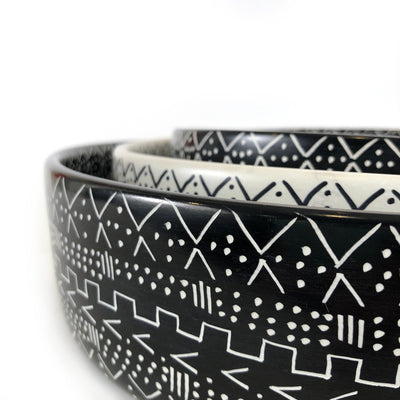 Mud Cloth Black Bowl - 12" by Mbare Ltd - product image 3 for Resin Society