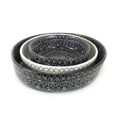 Mud Cloth Black Bowl - 8" by Mbare Ltd - product image 3 for Resin Society