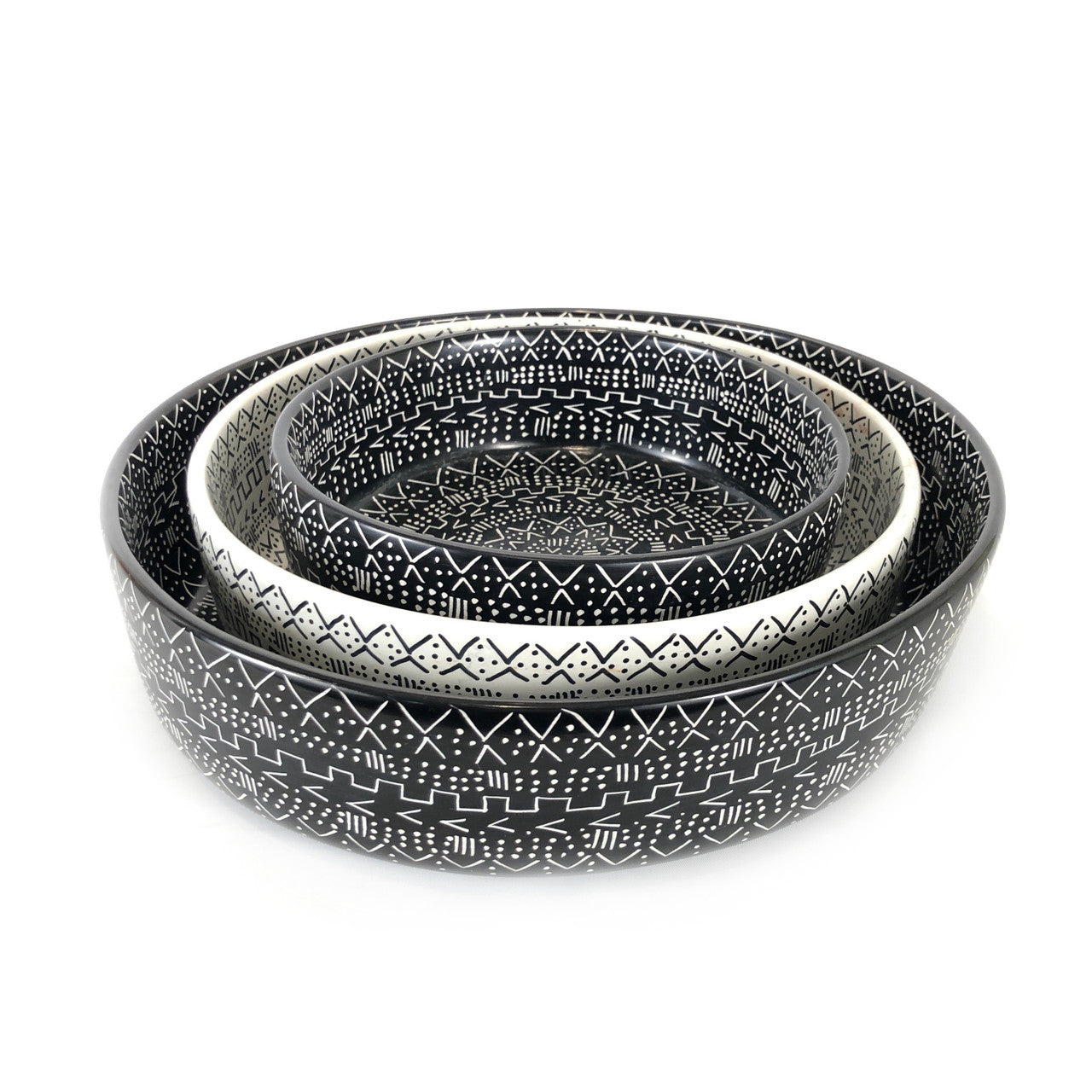 Mud Cloth Black Bowl - 12" by Mbare Ltd - product image 2 for Resin Society