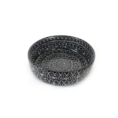 Mud Cloth Black Bowl - 8" by Mbare Ltd - main product image for Resin Society
