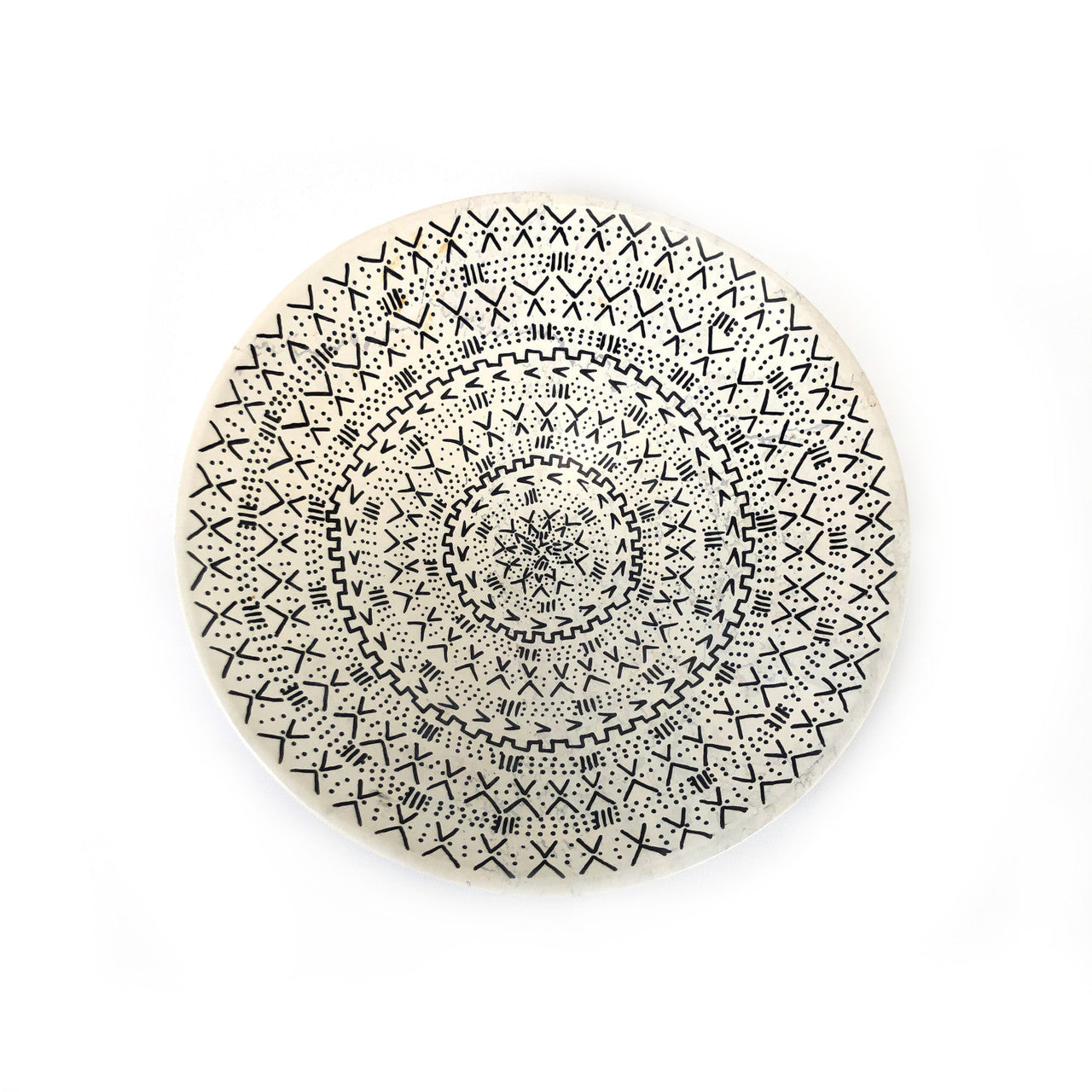 Mud Cloth Natural Platter - 10" by Mbare Ltd - main product image for Resin Society