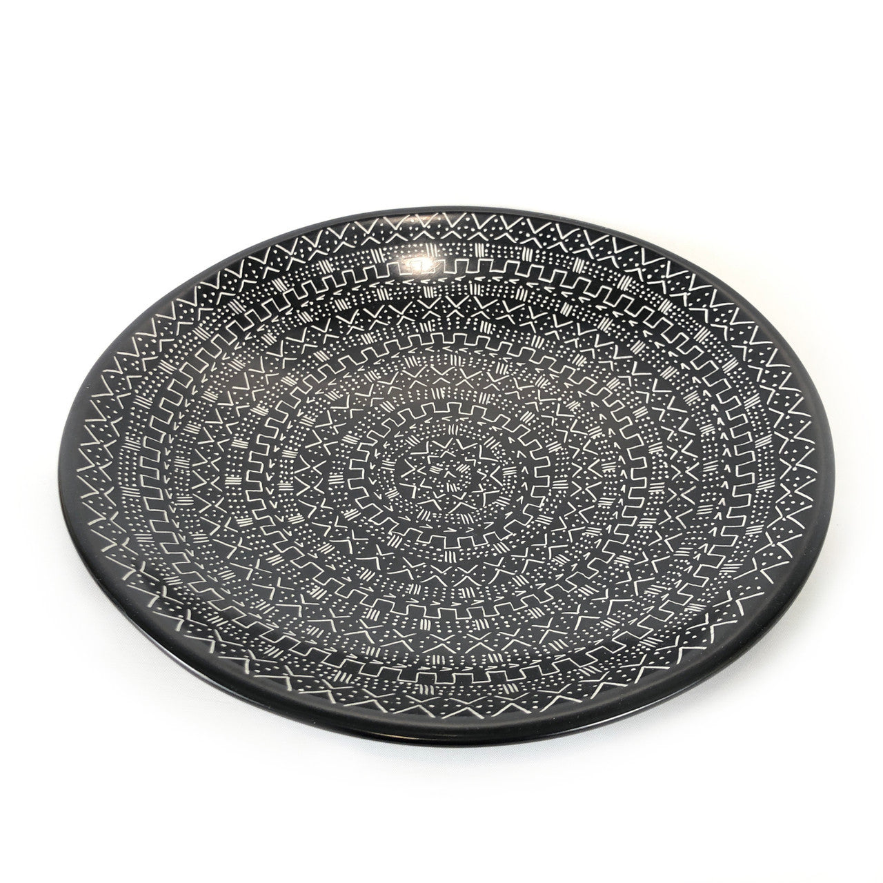 Mud Cloth Black Platter - 12" by Mbare Ltd - product image 5 for Resin Society