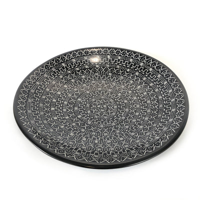 Mud Cloth Black Platter - 12" by Mbare Ltd - product image 5 for Resin Society
