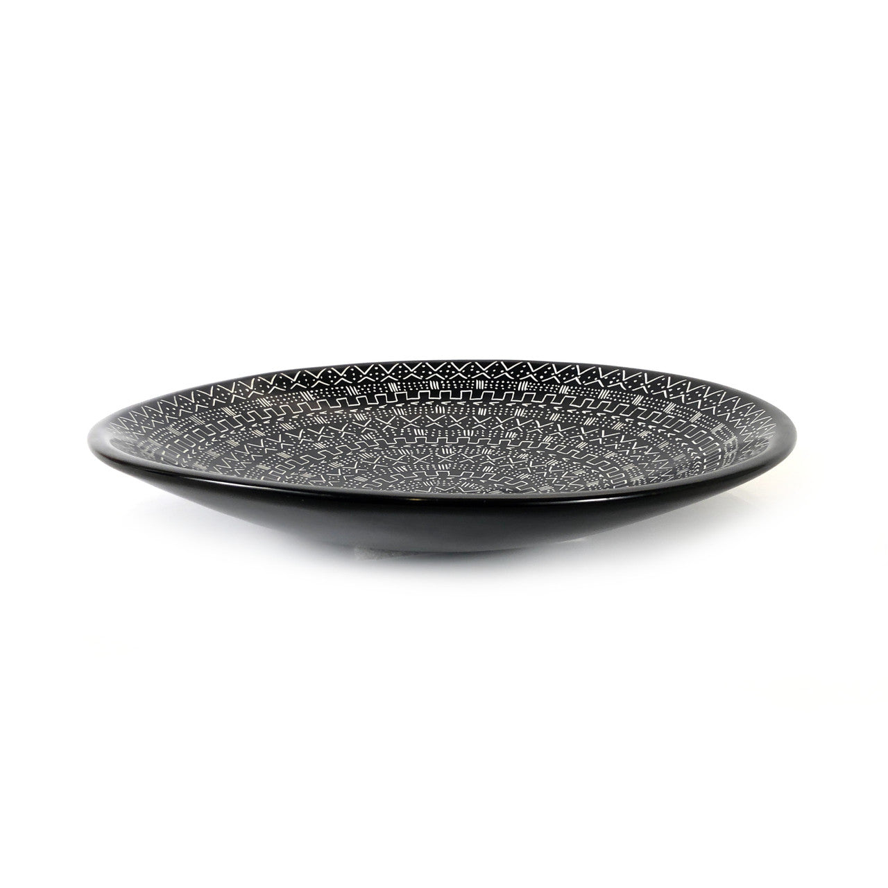 Mud Cloth Black Platter - 12" by Mbare Ltd - product image 3 for Resin Society