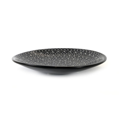 Mud Cloth Black Platter - 12" by Mbare Ltd - product image 3 for Resin Society