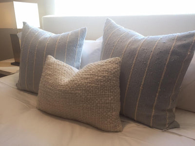 Striped Raw Silk Pillow by Homelosophy