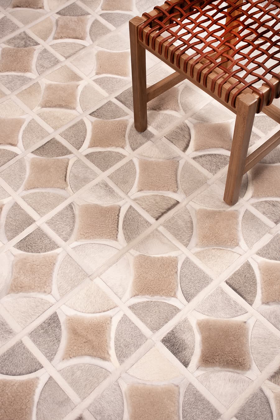 Alpha – Custom Cowhide & Shearling Rug by Homelosophy