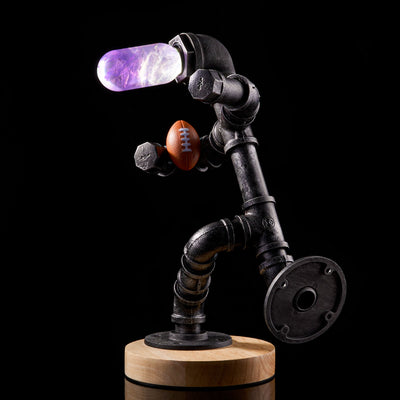 EP Light Amethyst Resin LED Bulb showing handcrafted purple resin design with optional wooden base