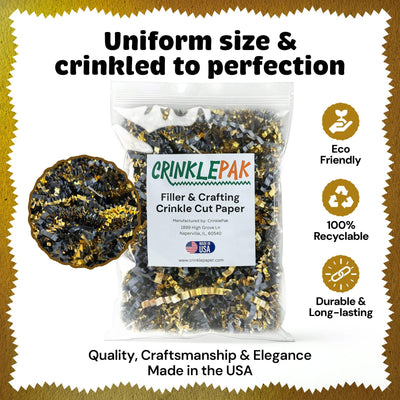 10lb Crinkle Paper Filler 10lb Black and Gold Metallic by CrinklePak - product image 4 for Resin Society