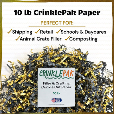 10lb Crinkle Paper Filler 10lb Black and Gold Metallic by CrinklePak - product image 2 for Resin Society