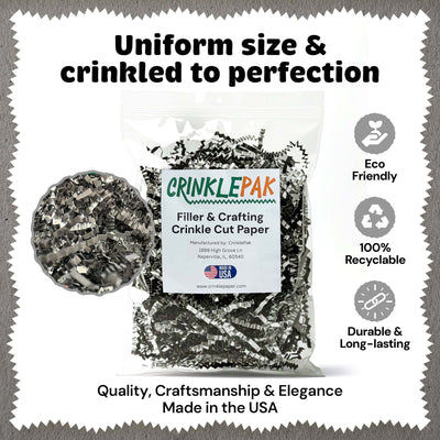 10lb Black Silver Metallic Premium Crinkle Paper by CrinklePak - product image 2 for Resin Society