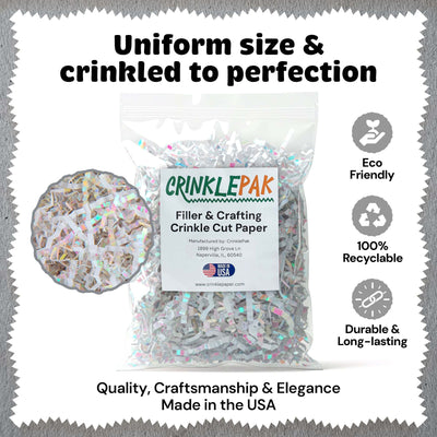 10lb White Iridescent Crinkle Paper by CrinklePak - product image 4 for Resin Society