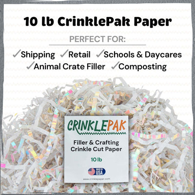 10lb White Iridescent Crinkle Paper by CrinklePak - product image 2 for Resin Society