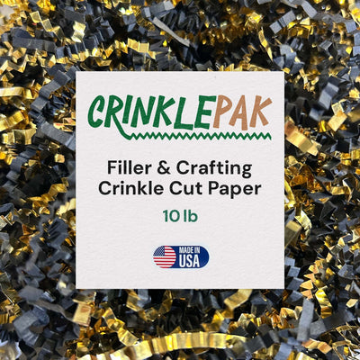 10lb Crinkle Paper Filler 10lb Black and Gold Metallic by CrinklePak - main product image for Resin Society