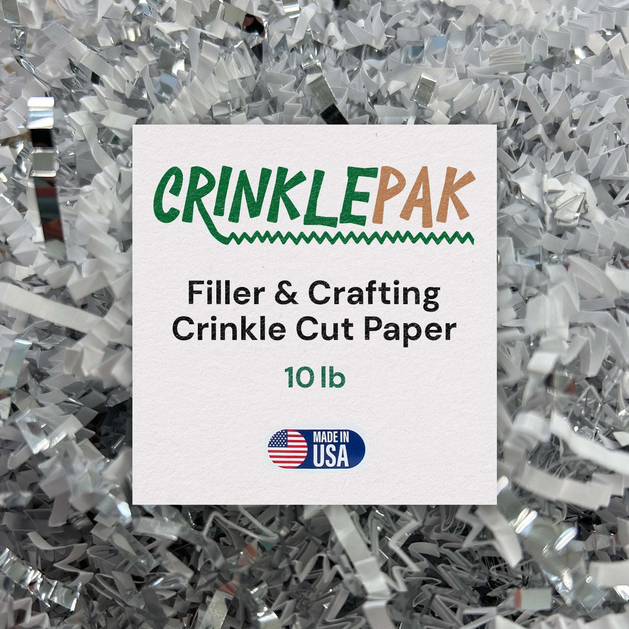 10LB Premium White Silver Crinkle Paper by CrinklePak - main product image for Resin Society