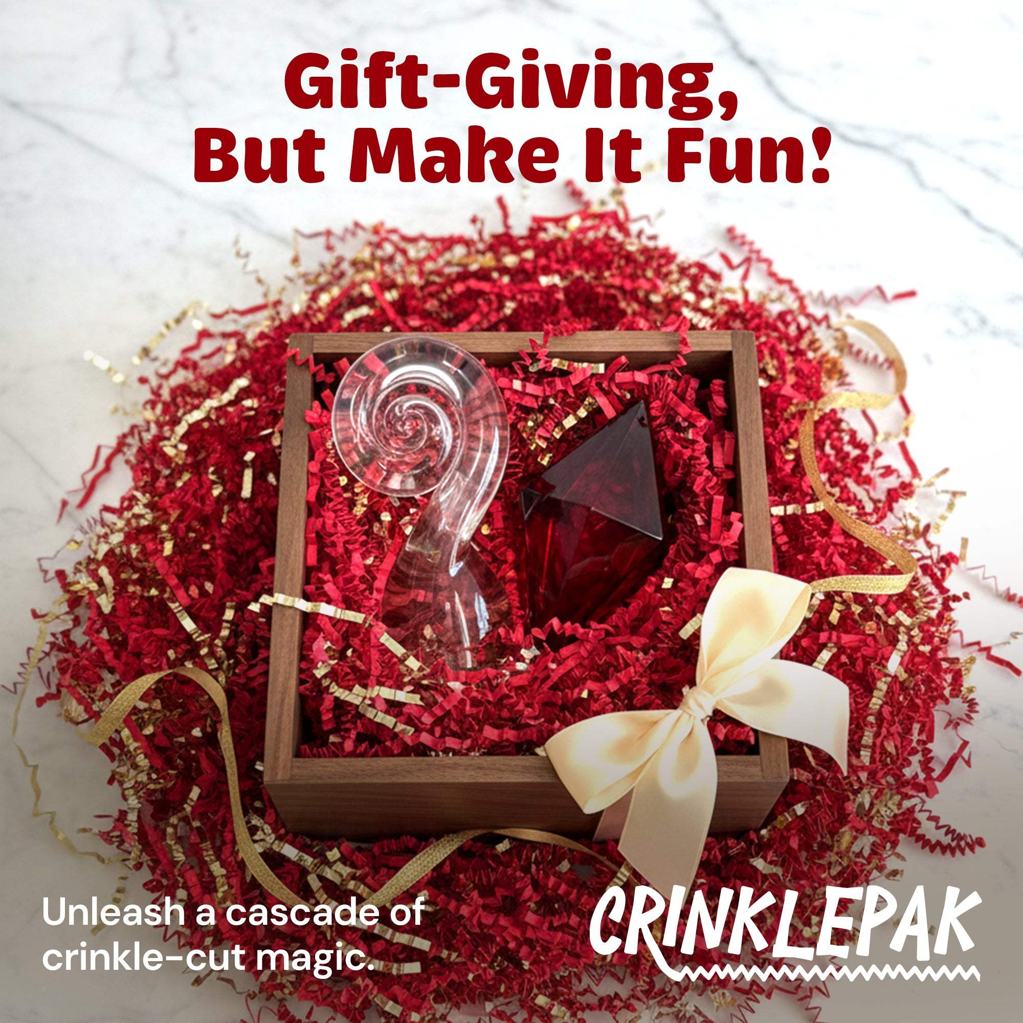 10lb Red Gold Metallic Crinkle Paper by CrinklePak - product image 5 for Resin Society