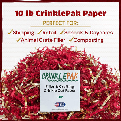 10lb Red Gold Metallic Crinkle Paper by CrinklePak - product image 2 for Resin Society