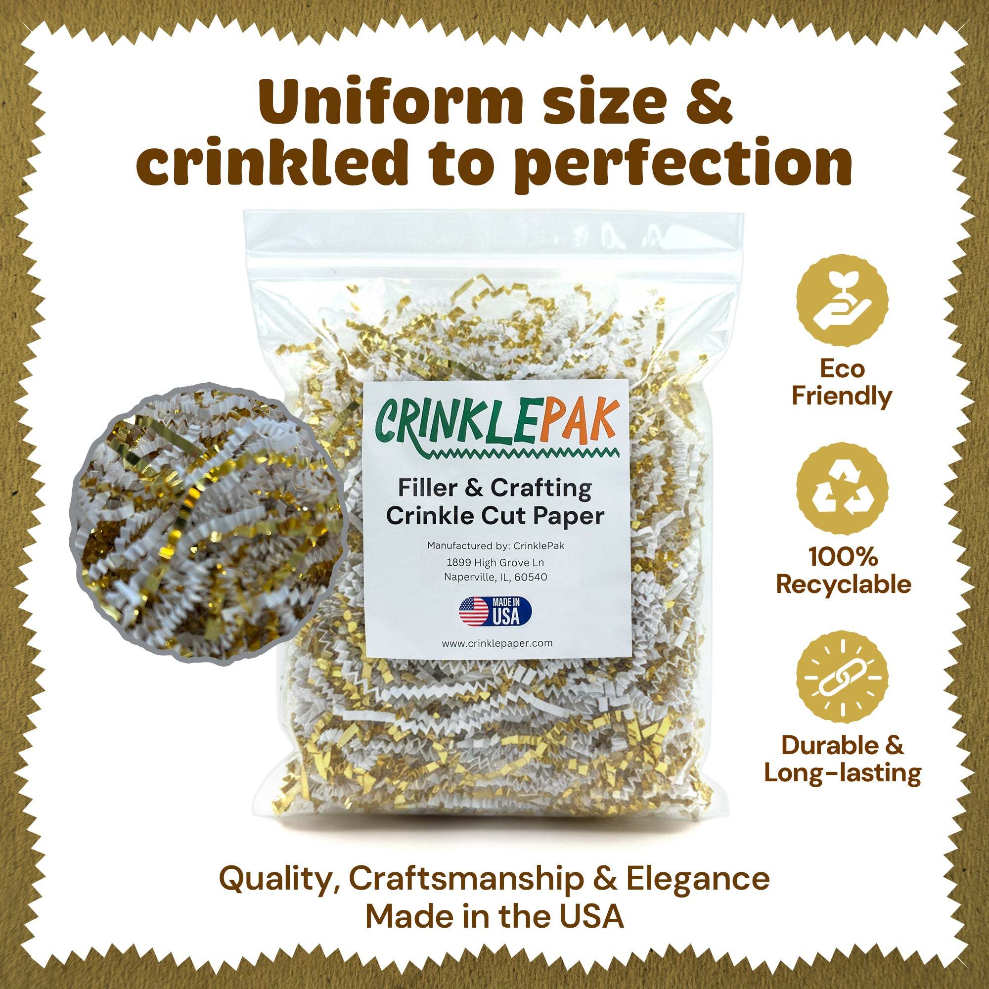 10lb White Gold Premium Crinkle Paper by CrinklePak - product image 6 for Resin Society
