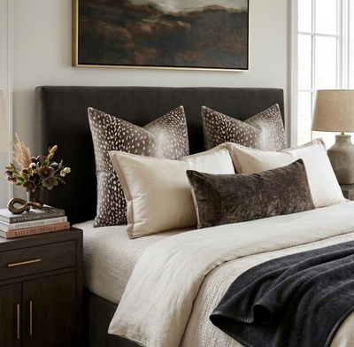 Antelope Pillow Cover in Dark Brown, 04242