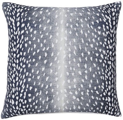Antelope Pillow Cover in Navy Blue front and back views