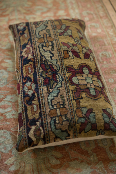 Antique Kerman Rug Fragment Lumbar Pillow