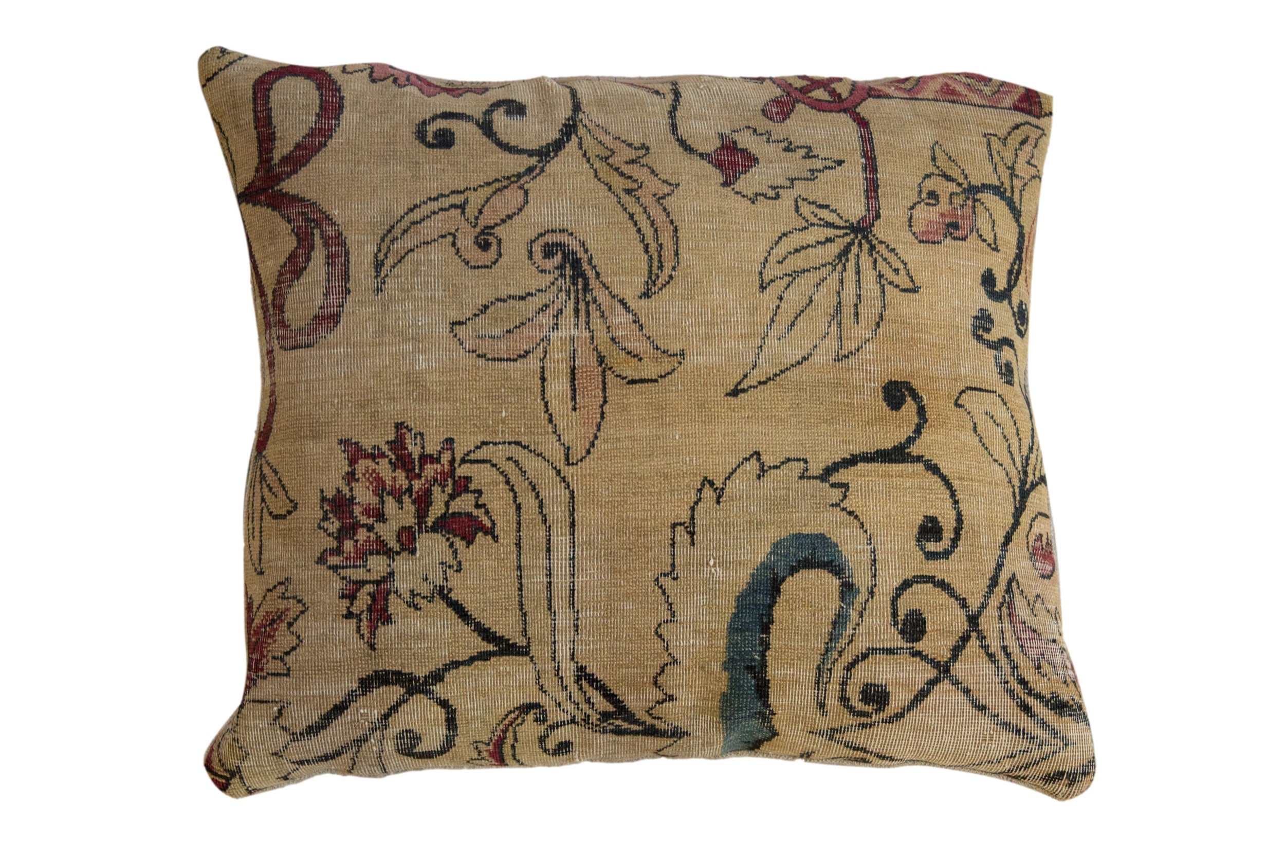 RESERVED Antique Kerman Rug Fragment Pillow