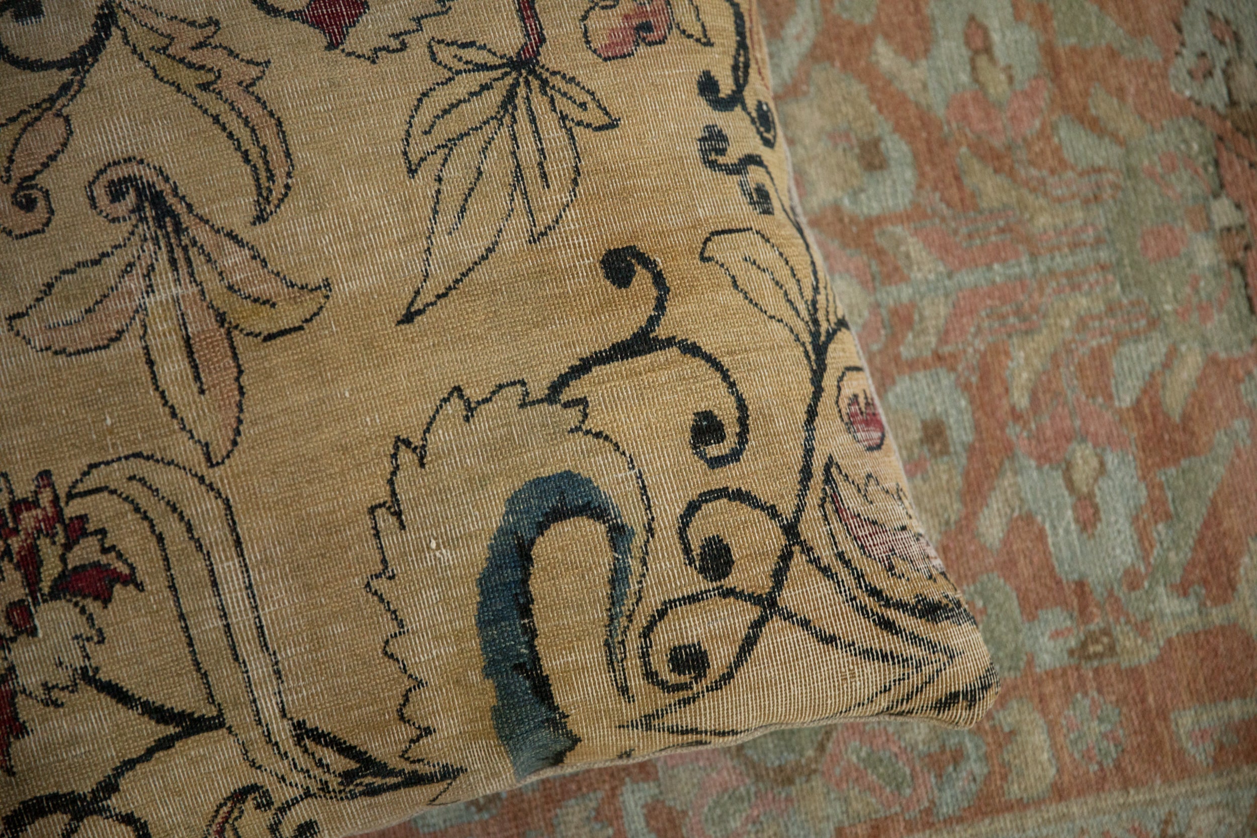 RESERVED Antique Kerman Rug Fragment Pillow