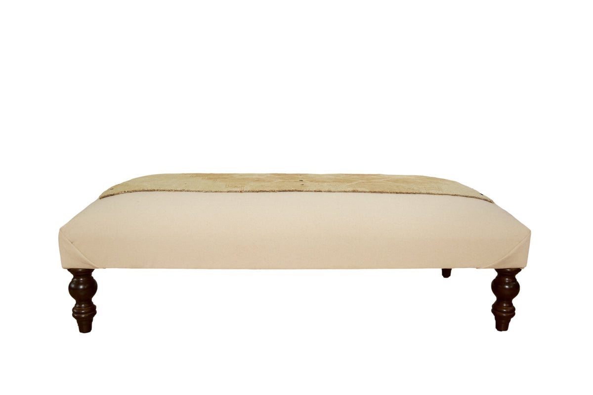 Handmade Canvas Changeable Rug Fragment Ottoman Coffee Table by Old New House® - product image 3 for Resin Society