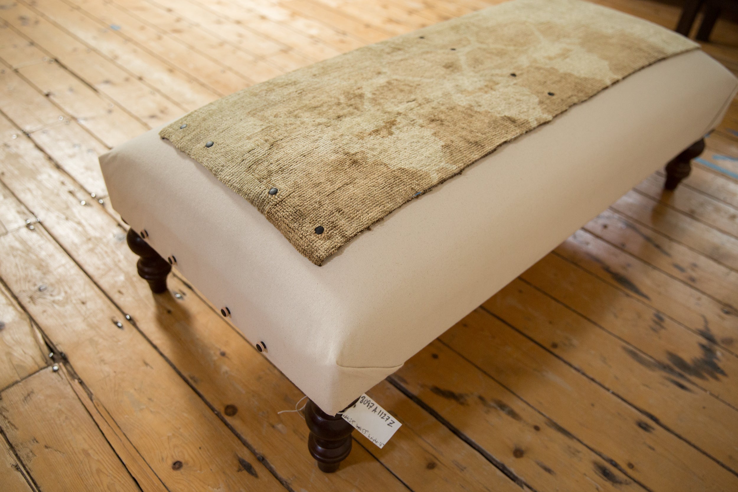 Handmade Canvas Changeable Rug Fragment Ottoman Coffee Table by Old New House® - product image 4 for Resin Society