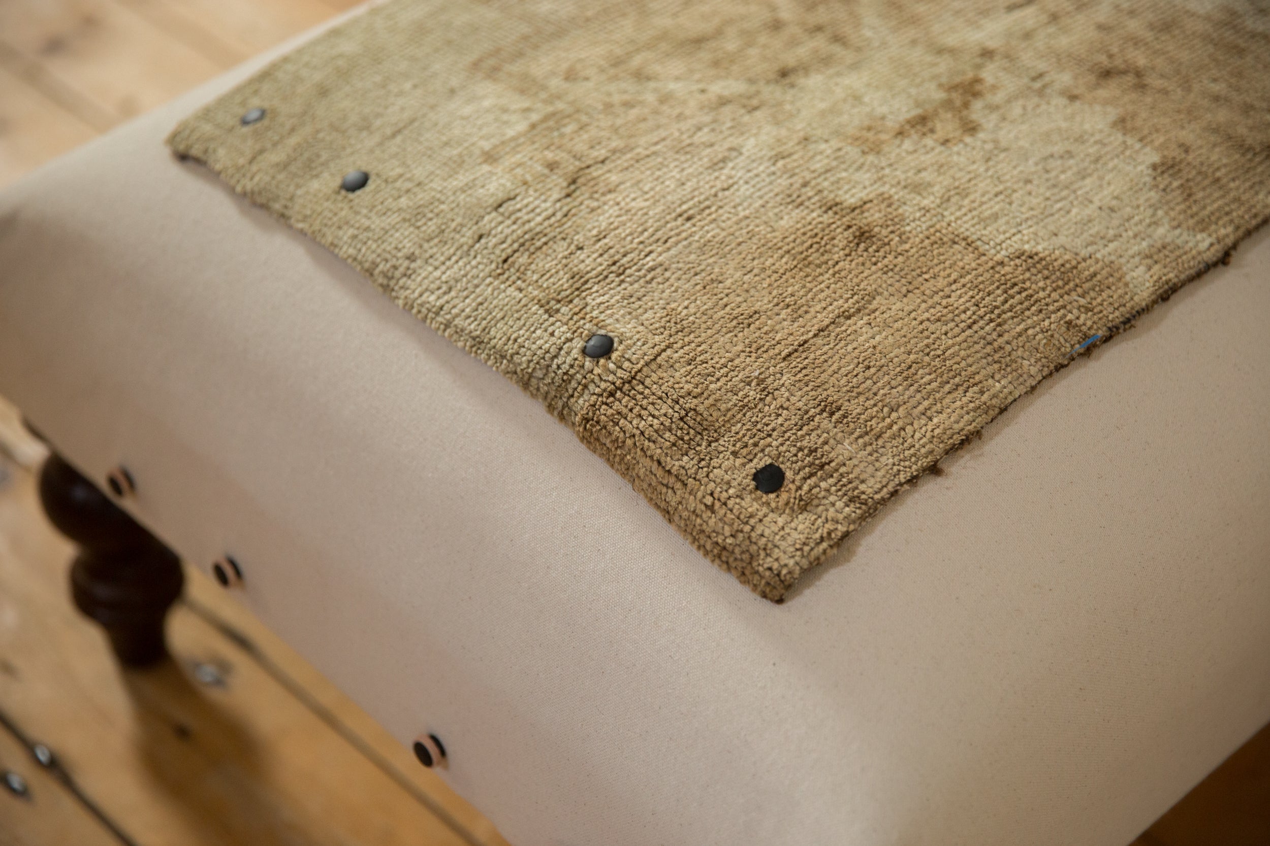 Handmade Canvas Changeable Rug Fragment Ottoman Coffee Table by Old New House® - product image 9 for Resin Society