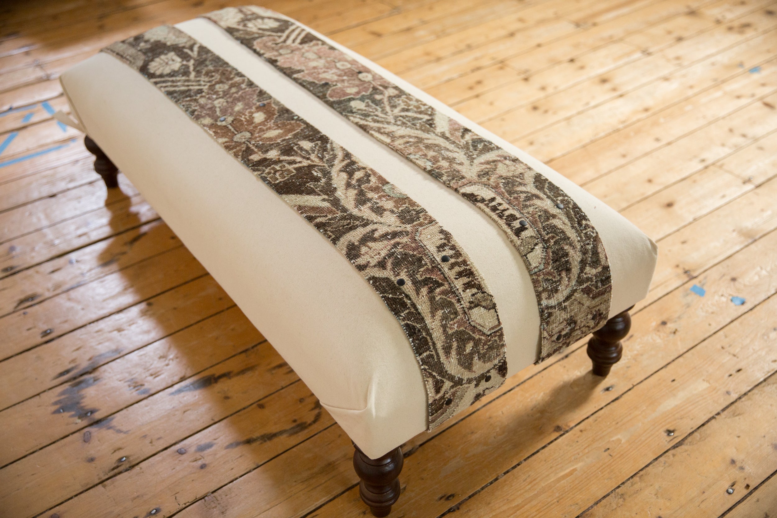 Handmade Canvas Changeable Rug Fragment Ottoman Coffee Table by Old New House® - product image 19 for Resin Society