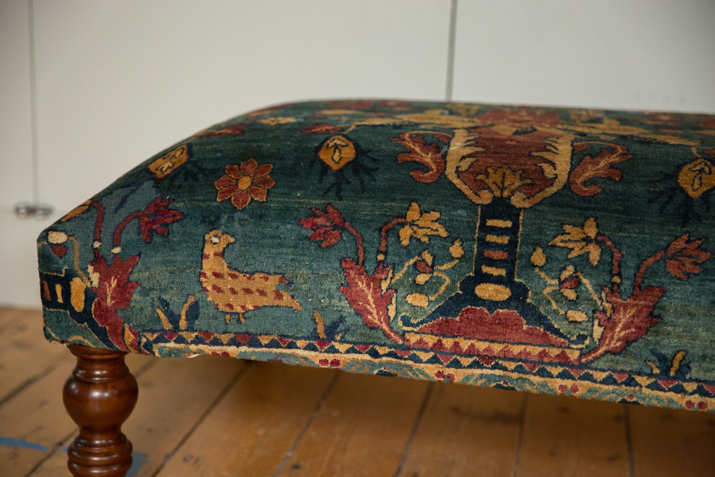 RESERVED Reclaimed Antique Persian Rug Ottoman Coffee Table