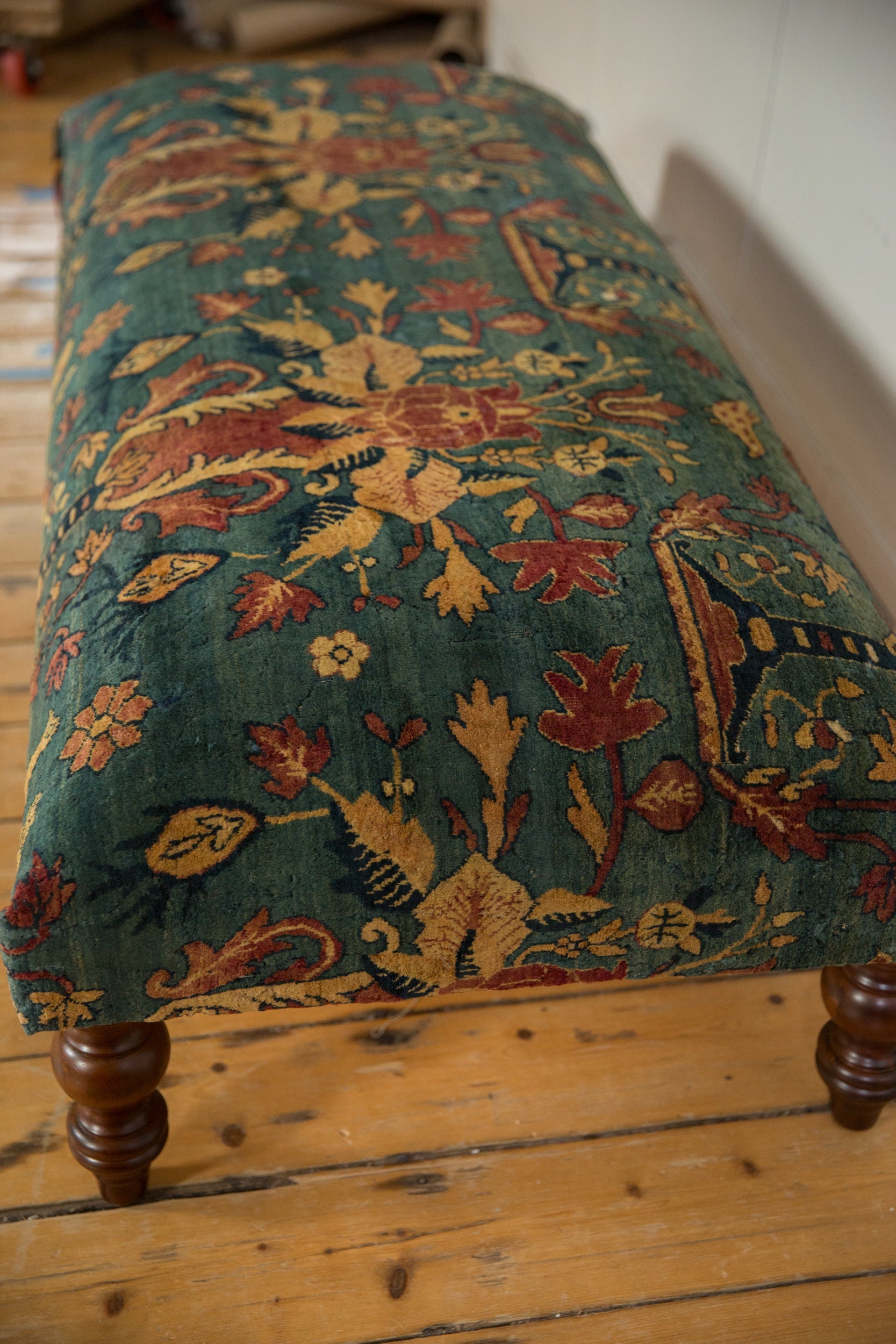 RESERVED Reclaimed Antique Persian Rug Ottoman Coffee Table