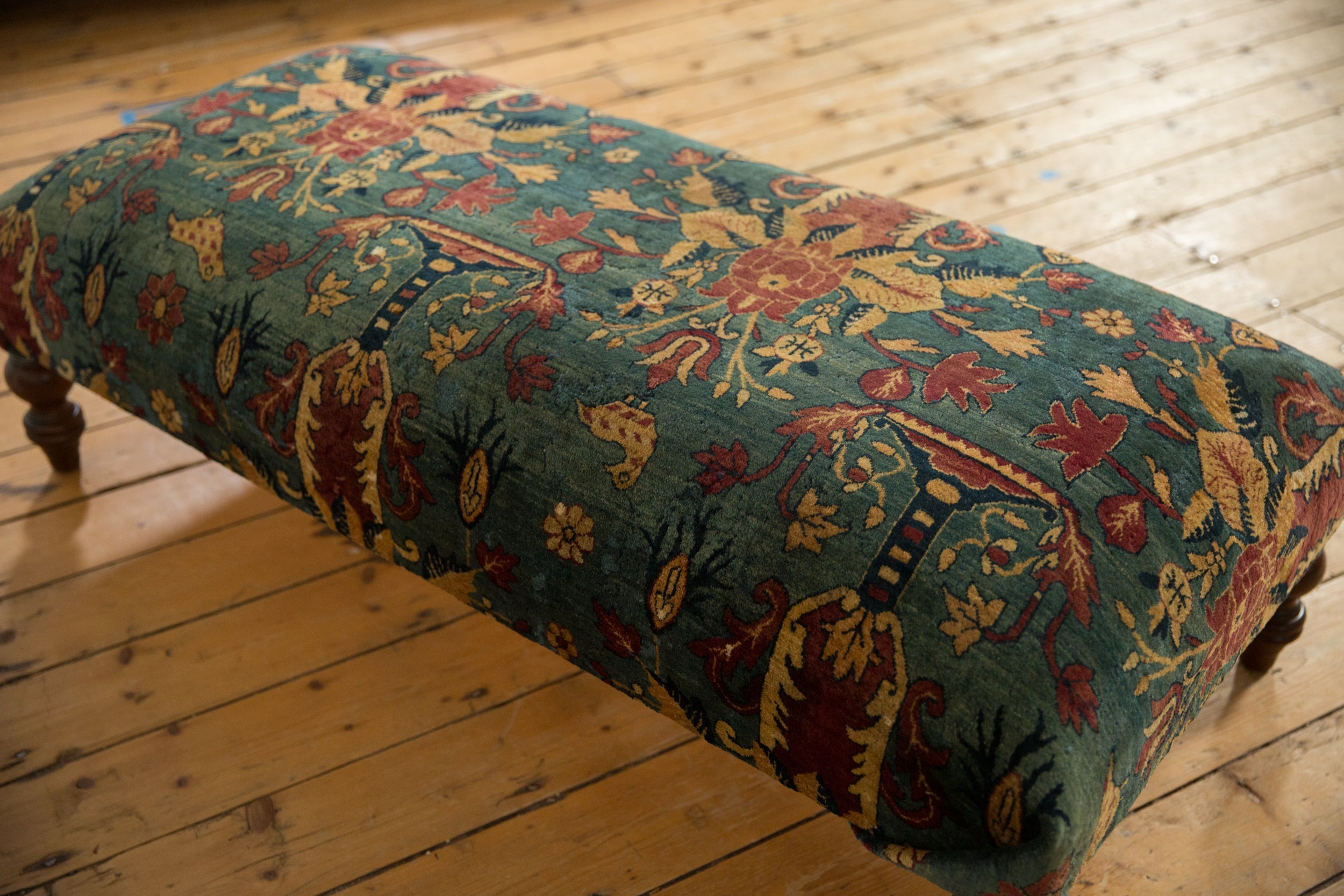 RESERVED Reclaimed Antique Persian Rug Ottoman Coffee Table