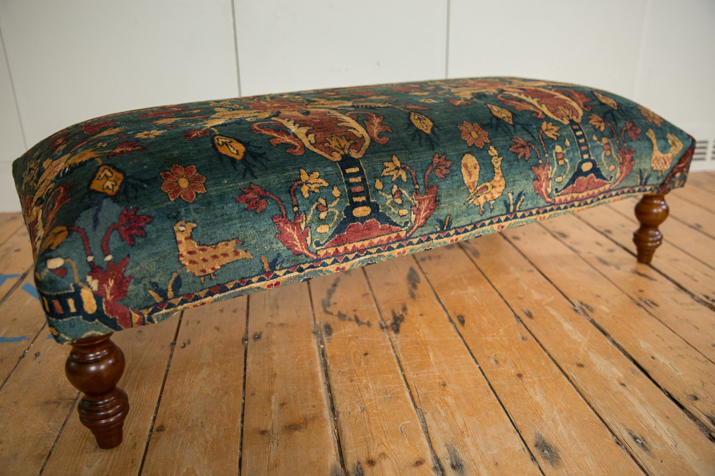 RESERVED Reclaimed Antique Persian Rug Ottoman Coffee Table