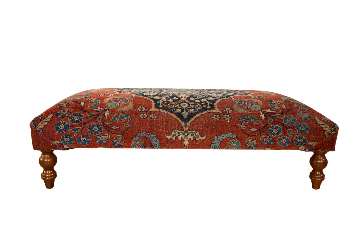 Reclaimed Antique Persian Rug Ottoman Coffee Table by Old New House® - main product image for Resin Society