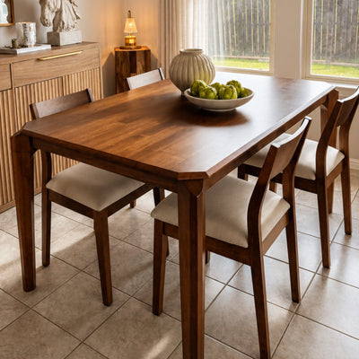 ACTU 59” Solid Wood Mid-Century Modern Dining Table Set for Small Spaces by ACTU FURNITURE - product image 5 for Resin Society