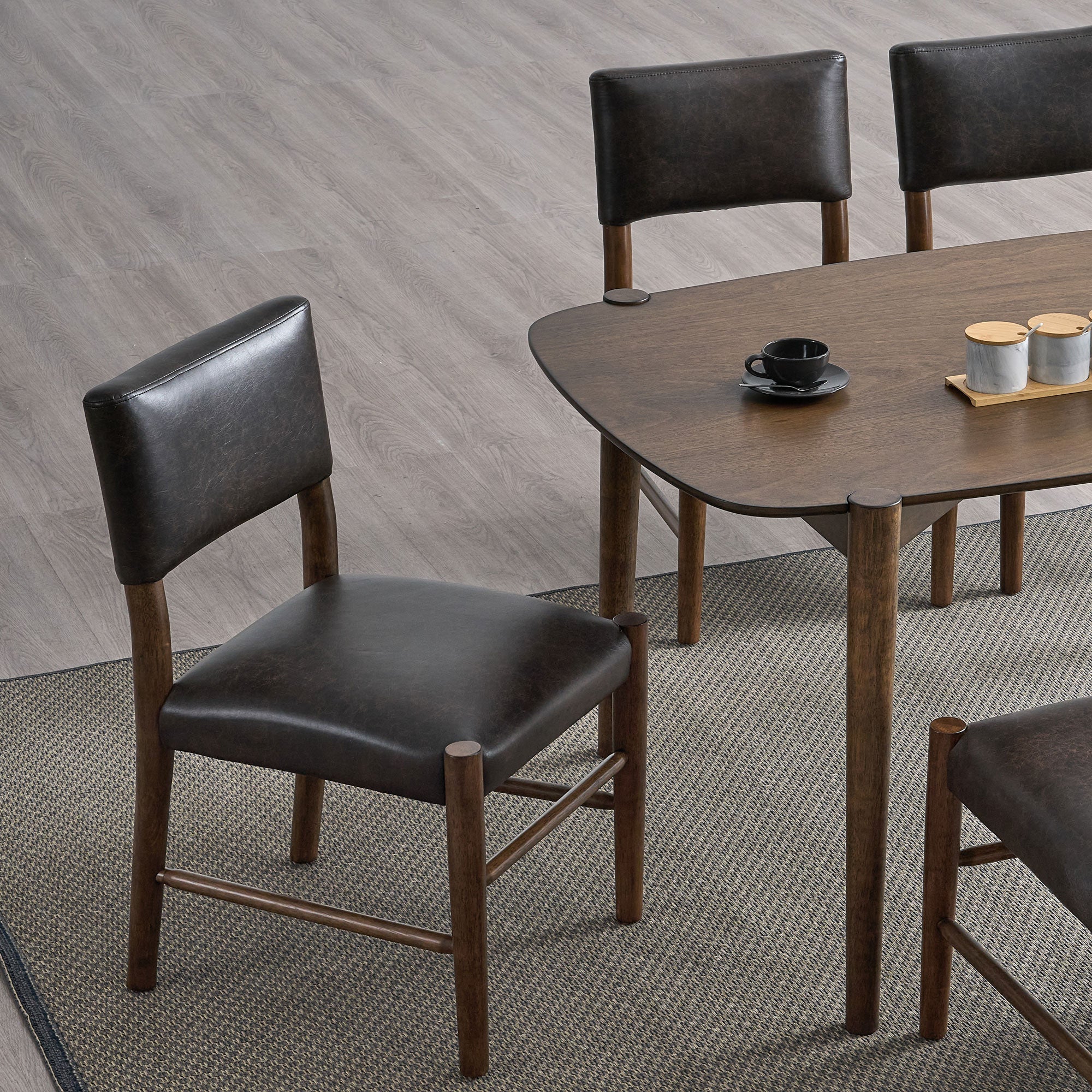 ACTU 58” Mid-Century Modern Dining Table Set for Small Spaces by ACTU FURNITURE - product image 3 for Resin Society