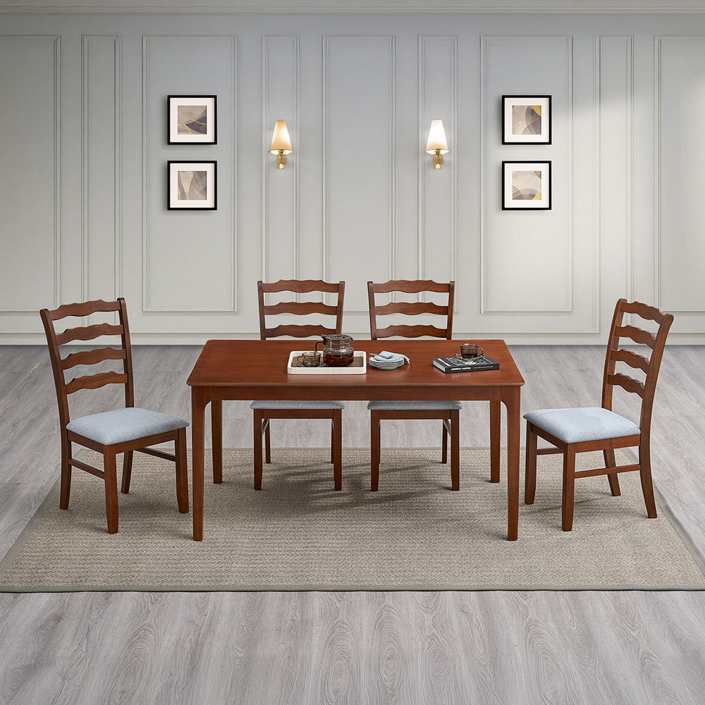 ACTU Farmhouse Dining Table Set with Upholstered Chairs for 4–6 by ACTU FURNITURE - main product image for Resin Society