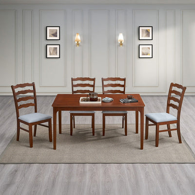 ACTU Farmhouse Dining Table Set with Upholstered Chairs for 4–6 by ACTU FURNITURE - main product image for Resin Society
