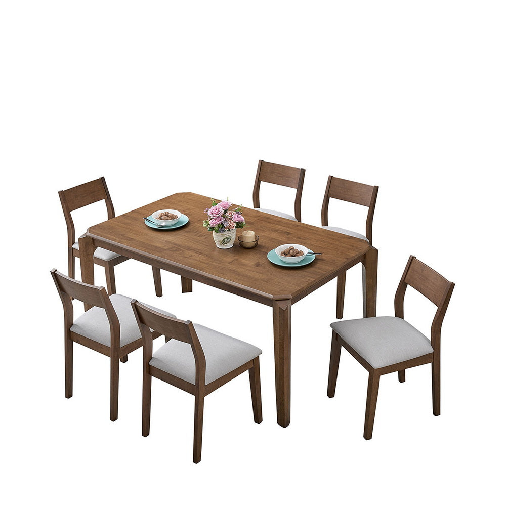 ACTU 59” Solid Wood Mid-Century Modern Dining Table Set for Small Spaces by ACTU FURNITURE - product image 3 for Resin Society