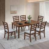 ACTU Farmhouse Dining Table Set with Upholstered Chairs for 4–6 by ACTU FURNITURE - product image 13 for Resin Society