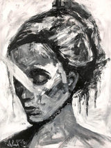 Abstract Girl Artist Enhanced Canvas Print by John Beard Collection - main product image for Resin Society