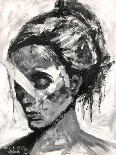 Abstract Girl Artist Enhanced Canvas Print by John Beard Collection - main product image for Resin Society